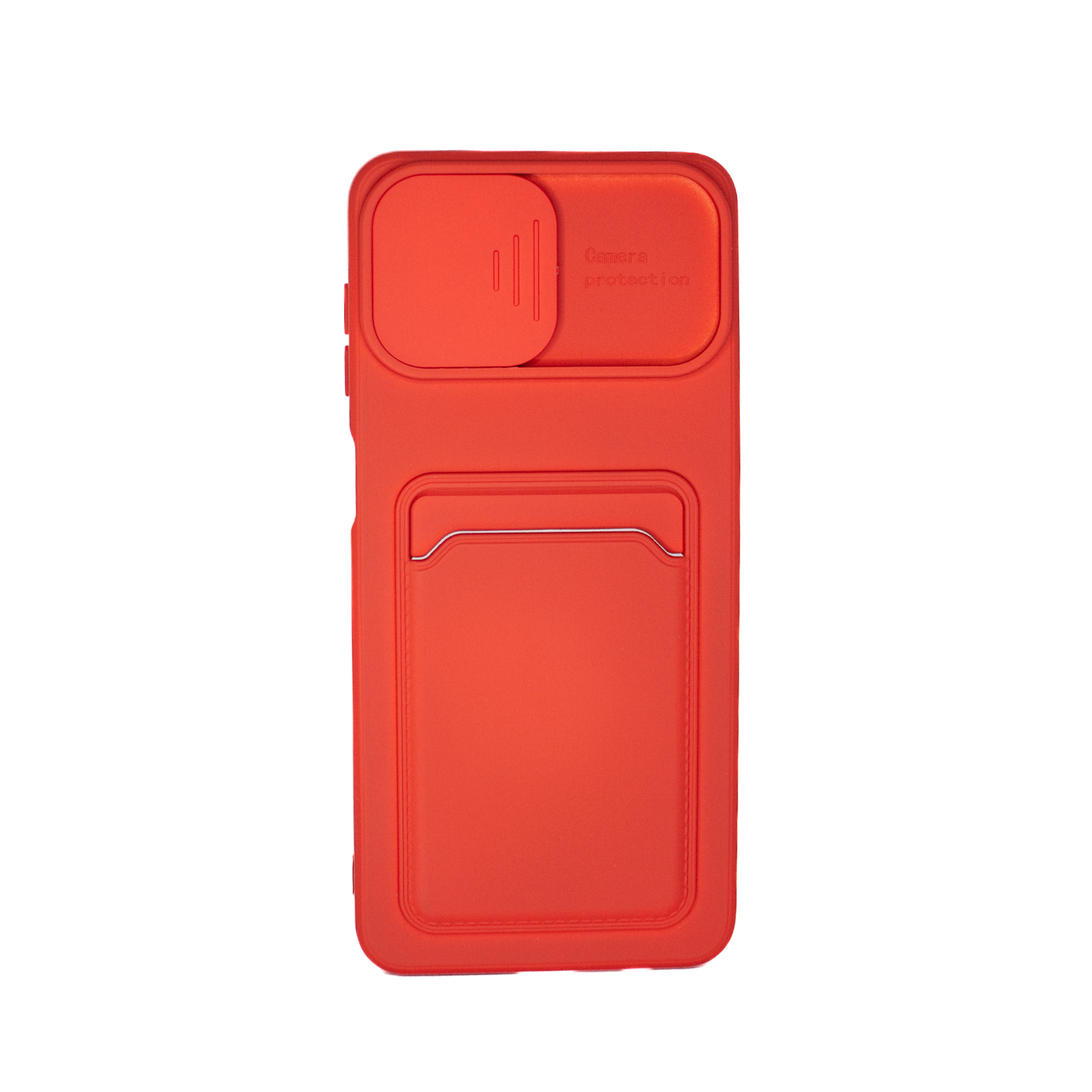 Protectores para celular  para Samsung  A12 / M12 Funda de tpu con cubre c�mara y porta tarjeta Rojo